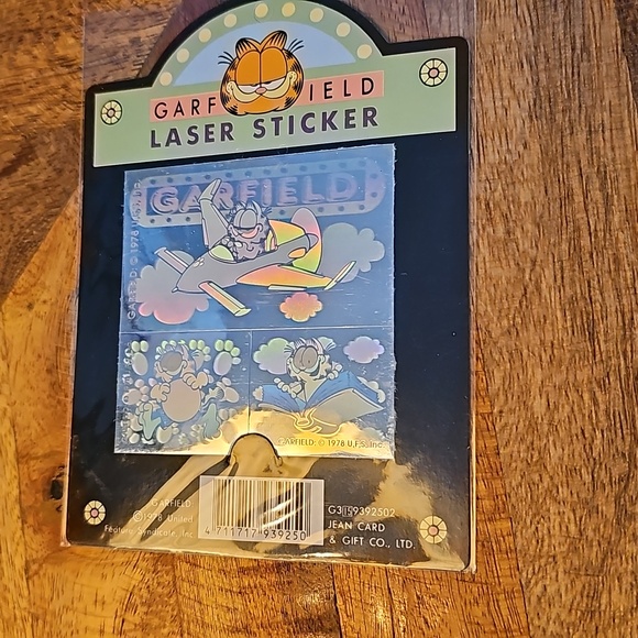 Vintage Garfield laser stickers sheet flying a plane - Picture 7 of 7